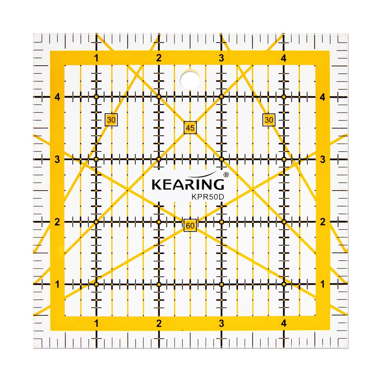 Kearing® Patchwork Quilting Ruler, Non-Slip Acrylic Sewing Ruler for Cutting Fabric, Quilting Square Ruler, Assorted Sizes